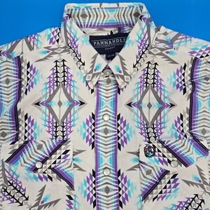 Panhandle Slim Boys XL 18 Western Pearl Snap Shirt Aztec Geometric Southwestern‎